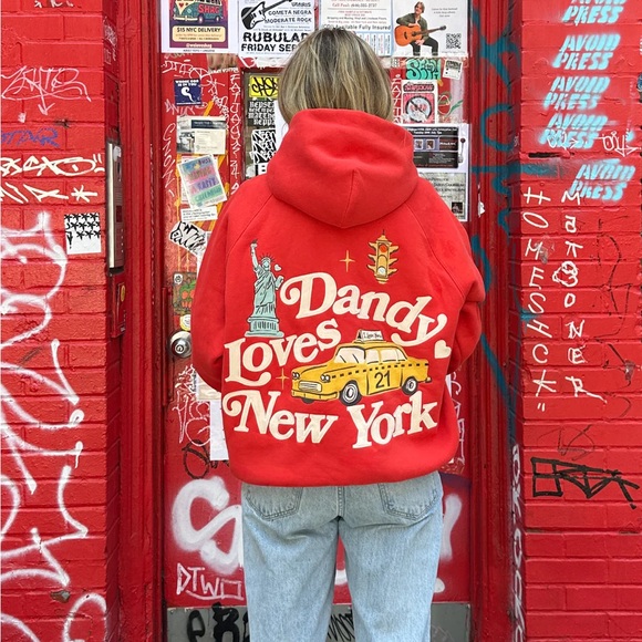 Dandy Loves New York Red Hoodie embroidered - Picture 5 of 5